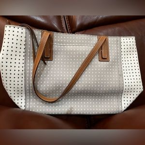 Fossil polka Dot Tote with Zipper Closure - Great condition